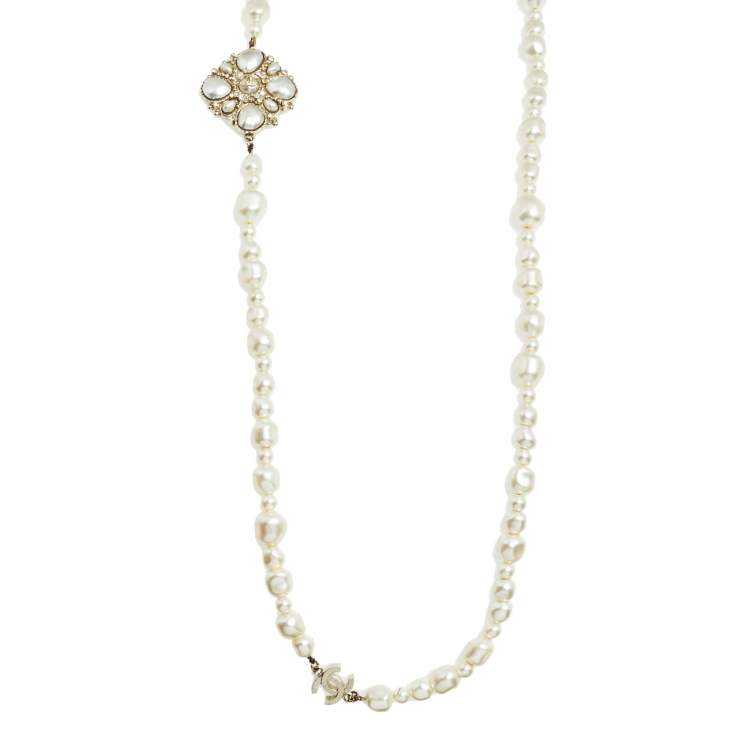 Chanel pearl and sales diamond necklace