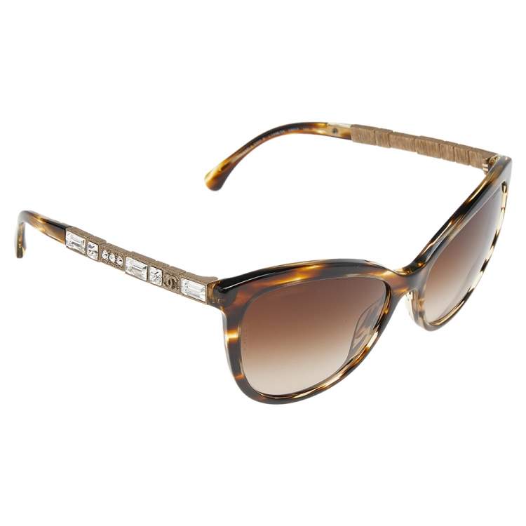 Chanel Brown Havana/Brown Gradient Baguette Crystal 5307-B Bijou Cat Eye  Sunglasses Chanel | The Luxury Closet