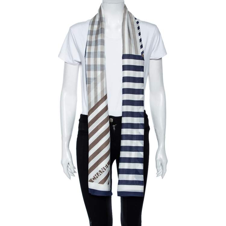 Chanel Multicolored Striped Cotton Scarf Chanel | TLC