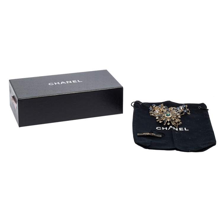 Pre Owned Chanel Pale Gold Tone Beaded CC Starburst Chain Belt