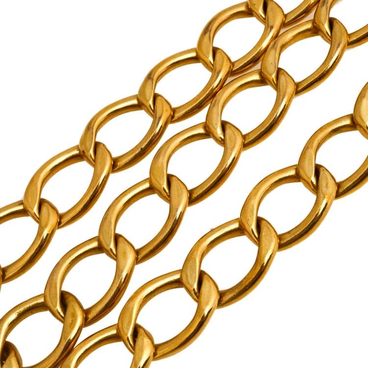Pre Owned Chanel Vintage Gold Tone CC Chain Belt