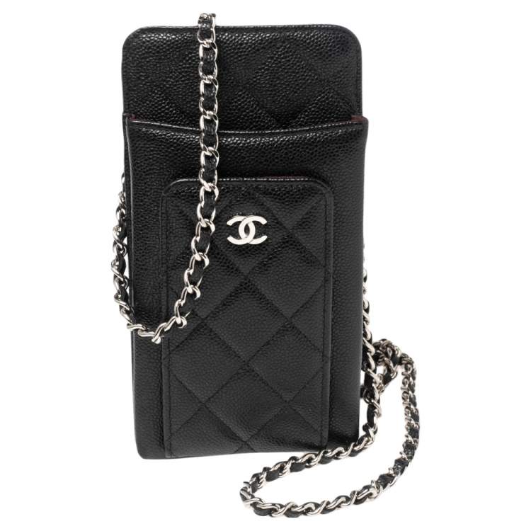 Kommunist Stræde diakritisk Chanel Black Quilted Caviar Leather Phone Holder Crossbody Bag Chanel | TLC