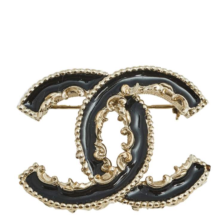 Vintage Chanel Large Shiny CC Logo Brooch