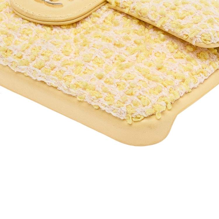 Pre Owned Chanel Yellow Quilted Tweed and Leather iPhone 12 Pro Classic Chain Case