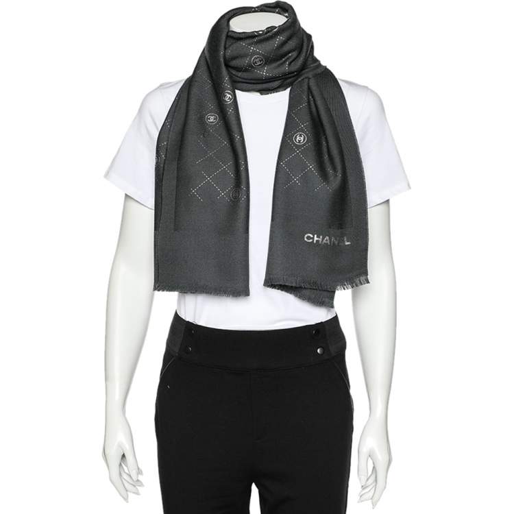 Wool scarf Chanel Black in Wool  33627332