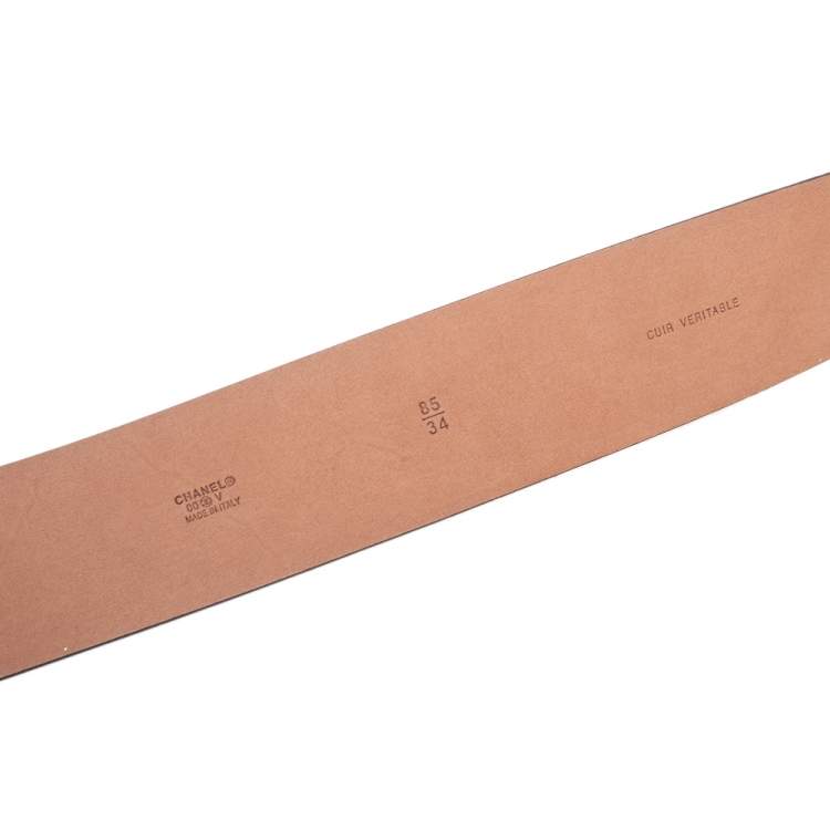 مملوكة مسبقًا Chanel Brown Leather CC Belt 85 CM
