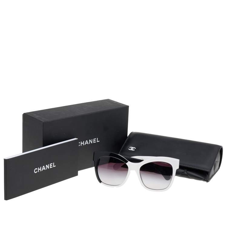 Pre Owned Chanel Monochrome/ Grey Gradient 9081 Oversized Sunglasses