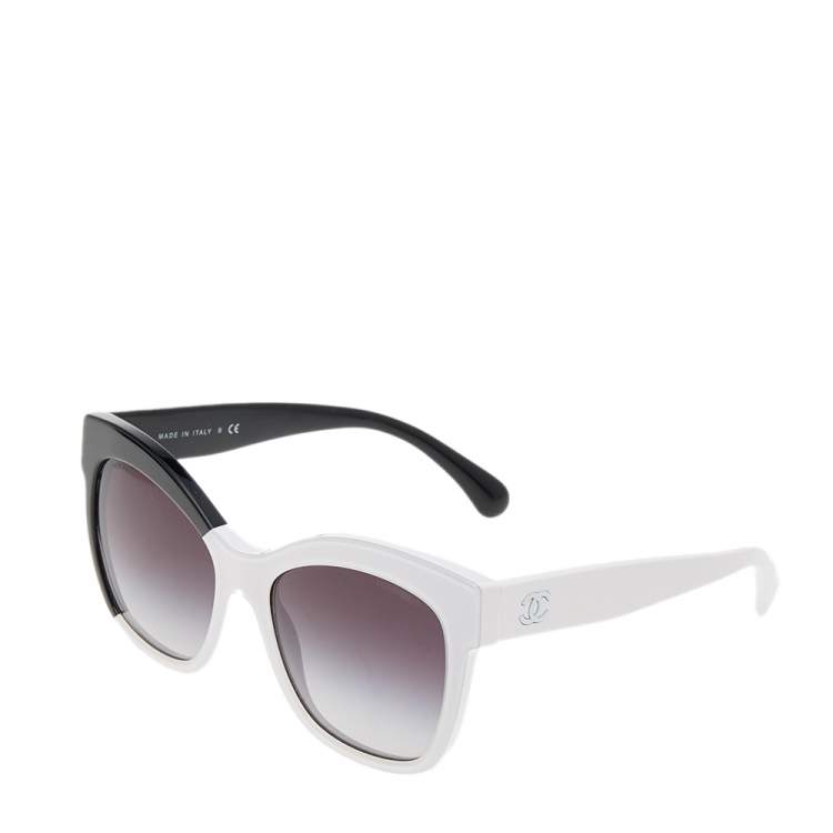 Pre Owned Chanel Monochrome/ Grey Gradient 9081 Oversized Sunglasses