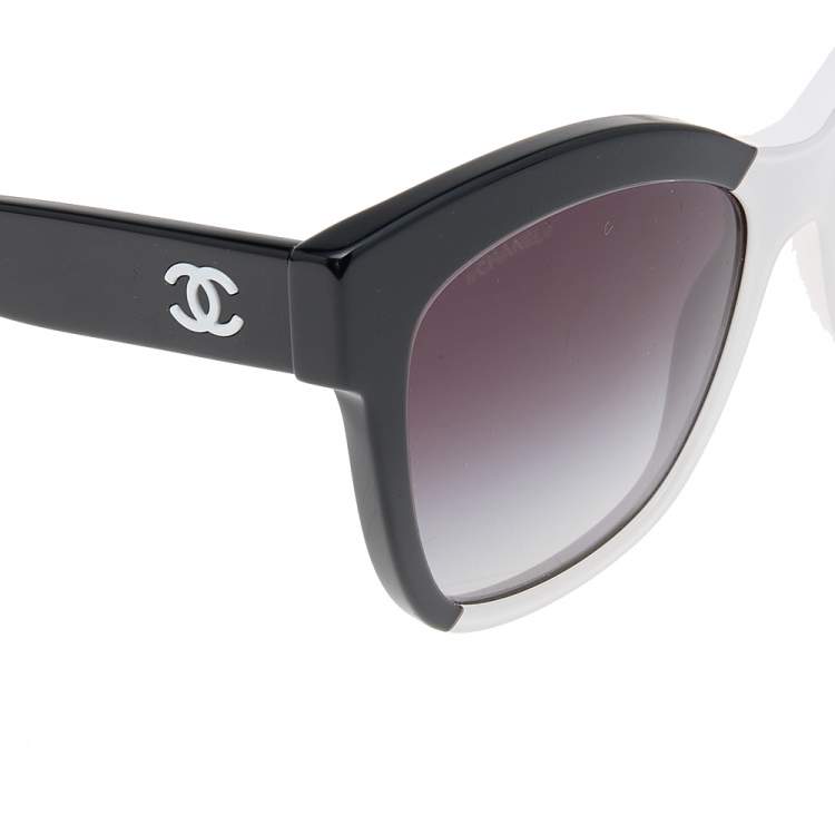 Pre Owned Chanel Monochrome/ Grey Gradient 9081 Oversized Sunglasses