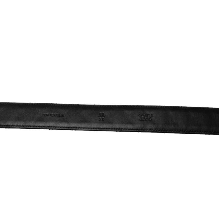 Pre Owned Chanel Black Quilted Leather CC Chain Belt 80CM