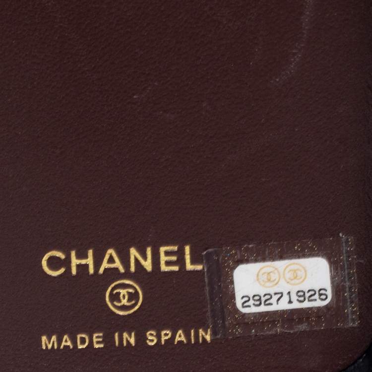 Pre Owned Chanel Black Quilted Caviar Leather iPhone X Case 