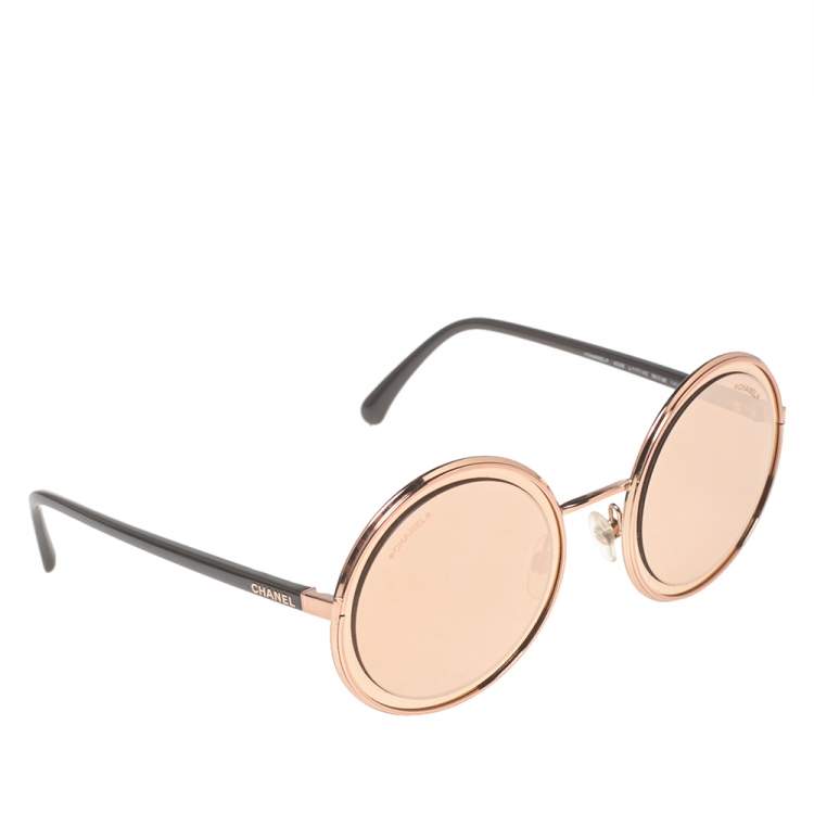 Chanel Brown Round Mirror Sunglasses Golden Plastic ref195011  Joli Closet