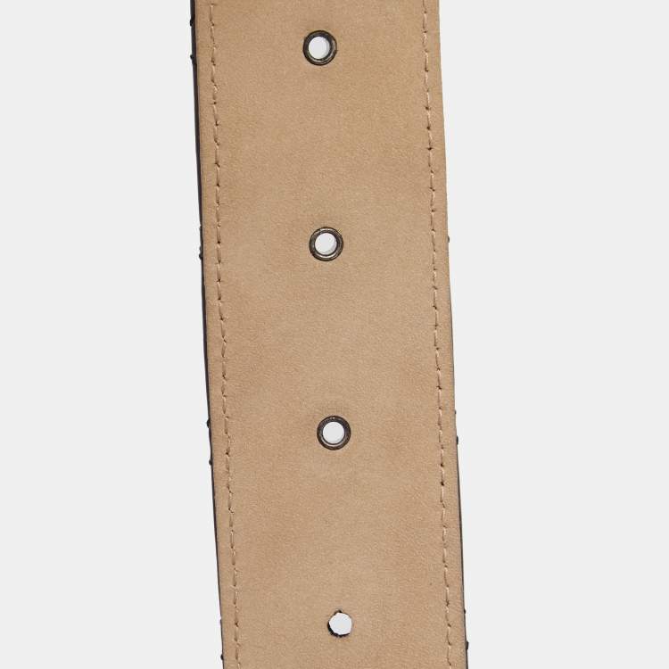 Pre Owned Chanel Black Quilted Patent Leather CC Buckle Belt 90cm