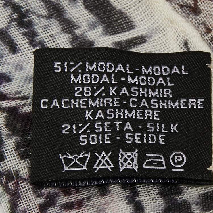 Pre Owned Chanel Multicolor Printed Modal & Cashmere Fringed Scarf