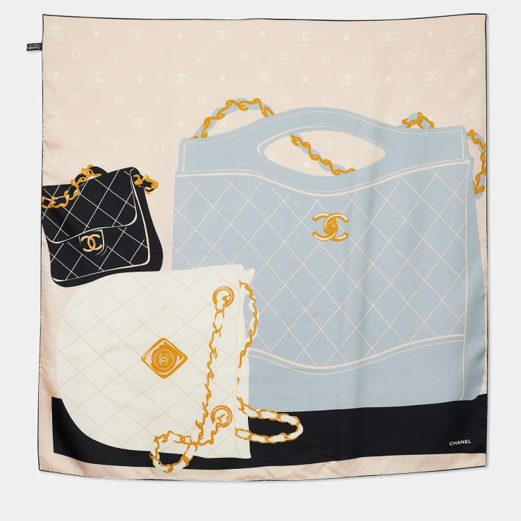Chanel Pale Pink & Blue CC Bag Print Silk Scarf Chanel | TLC