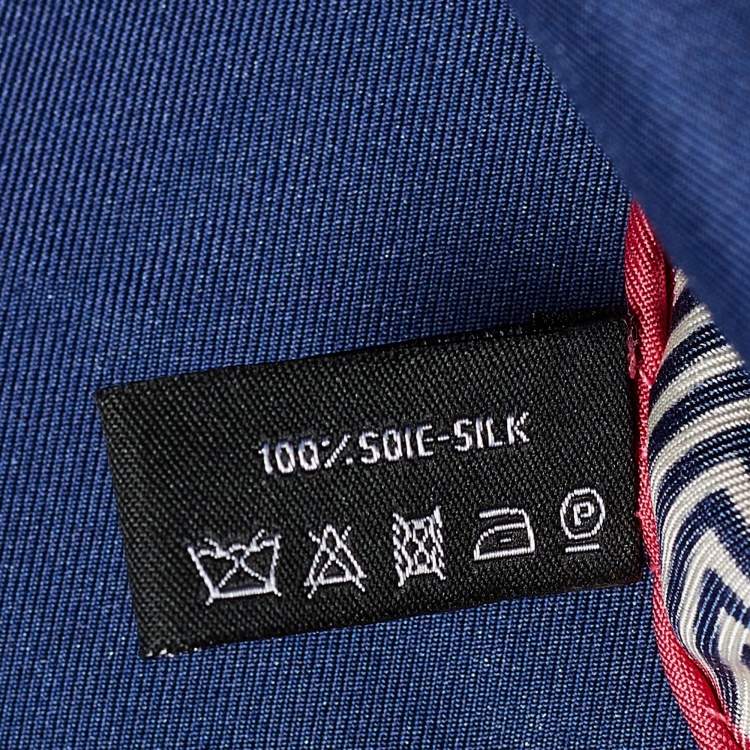 Pre Owned Chanel Navy Blue CC Logo Print Silk Scarf