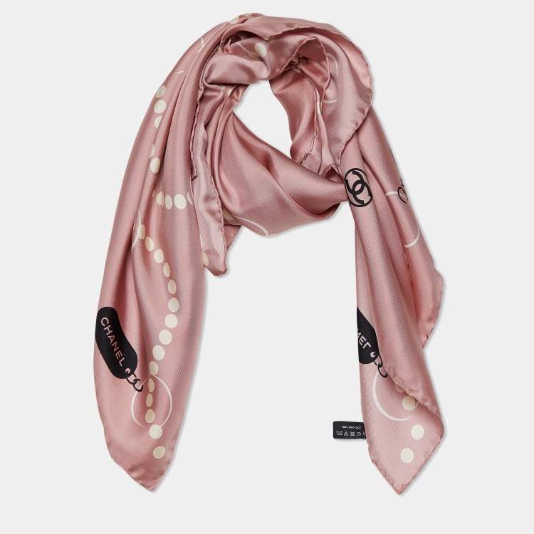 Chanel Camellia Silk Scarf in Hot Pink  90cm Square  Shawls Scarfs   Collars  Costume  Dressing Accessories