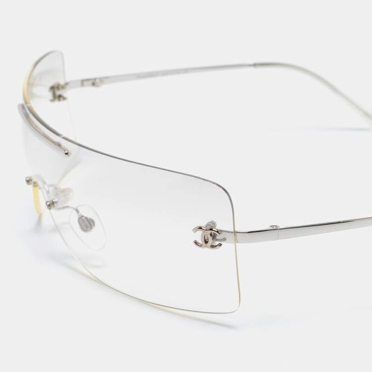 Chanel Transparent 4080 Rimless Visor Shield Sunglasses Chanel