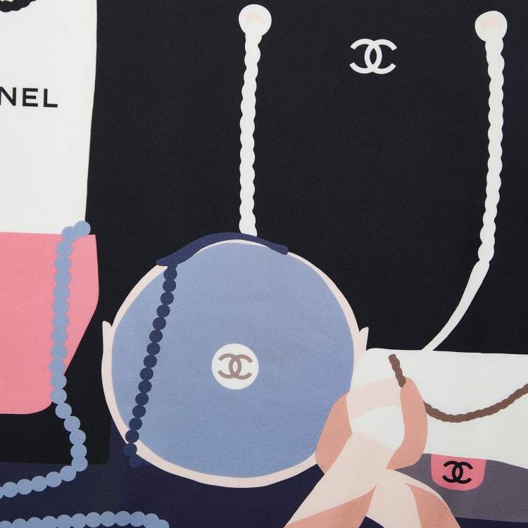 Pre Owned Chanel Multicolor Bags Print Silk Square Scarf