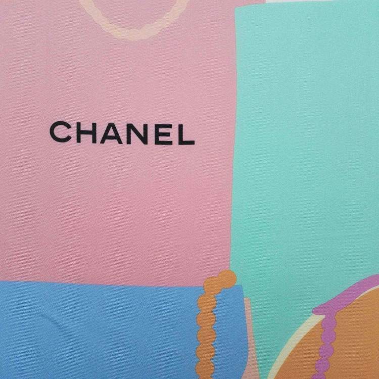 Pre Owned Chanel Multicolor Bags Print Silk Scarf
