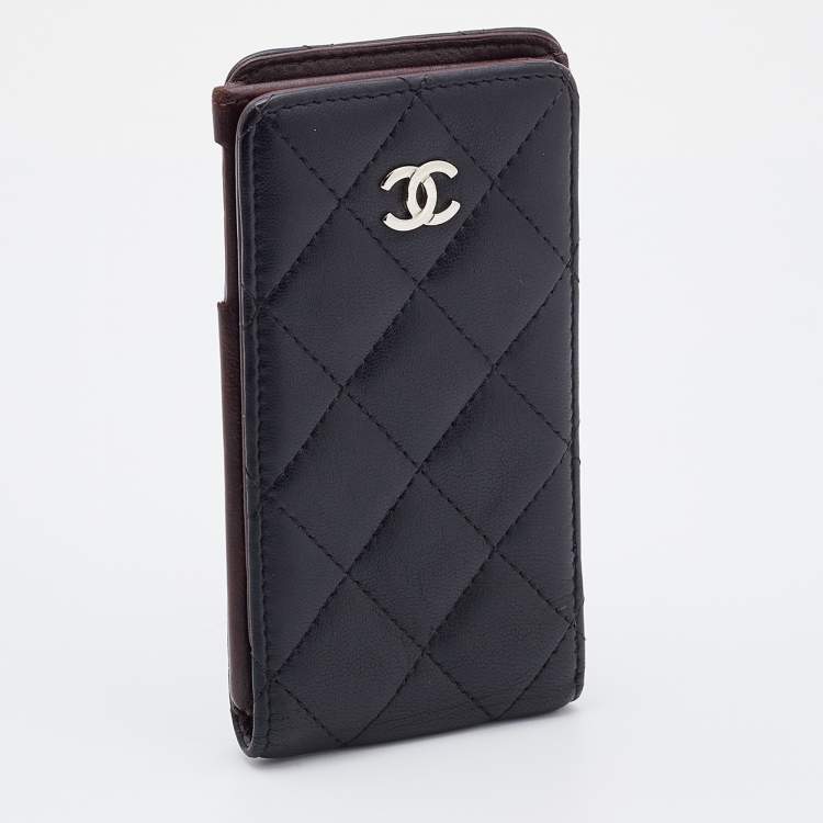 Pre Owned Chanel Black Quilted Leather CC iPhone4/5 Case 
