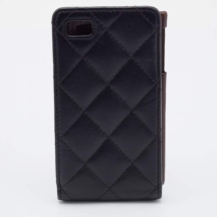 Pre Owned Chanel Black Quilted Leather CC iPhone4/5 Case 