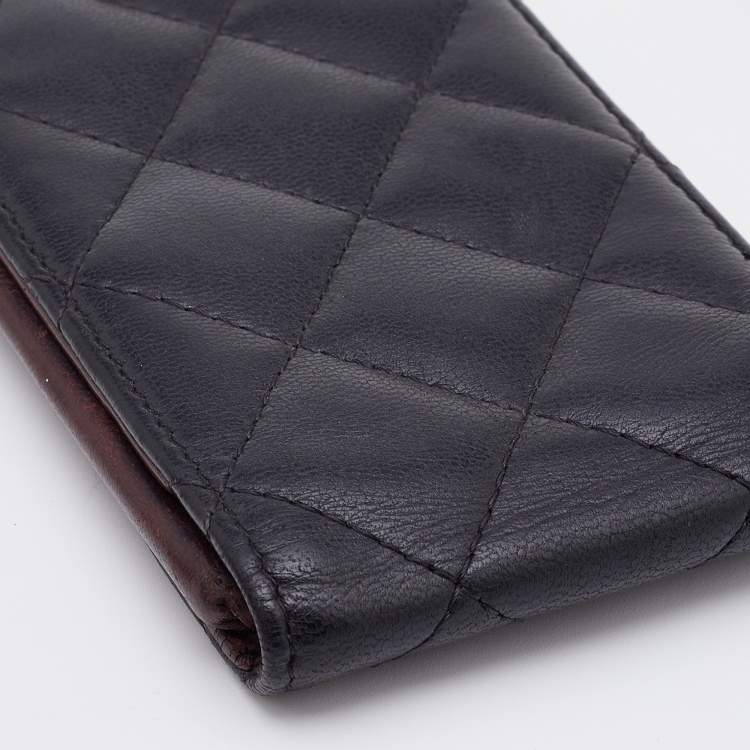 Pre Owned Chanel Black Quilted Leather CC iPhone4/5 Case 