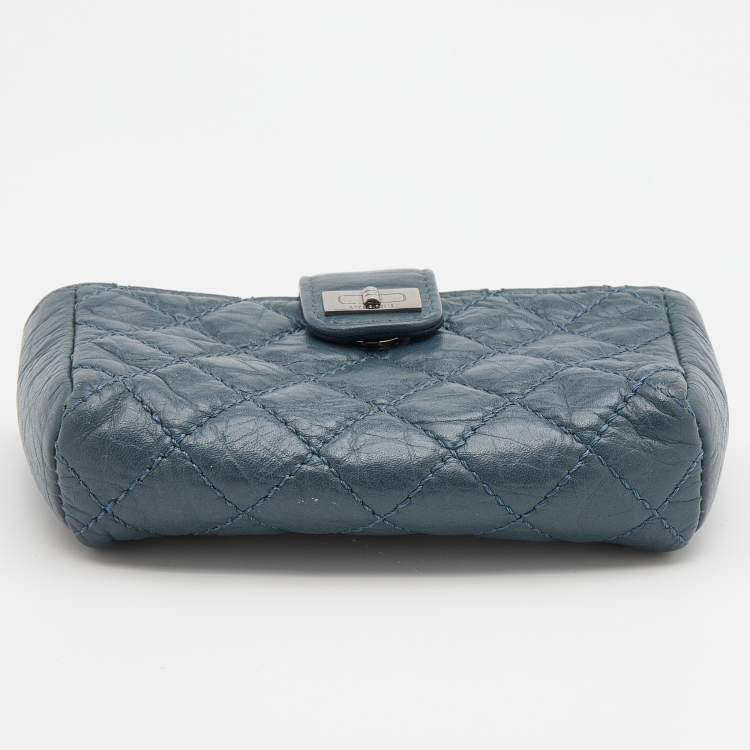 Pre Owned Chanel Blue Quilted Leather Reissue CC Phone Pouch