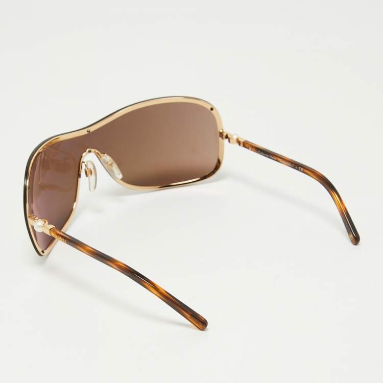 chanel gold frame sunglasses