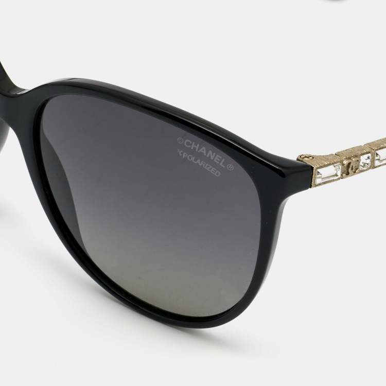 Chanel Black 5306-B Bijou Crystals Polarized Sunglasses Chanel