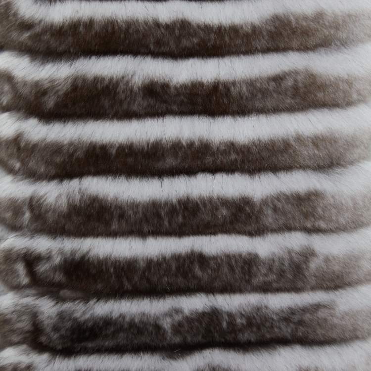 Pre Owned Chanel Brown Orylag Fur & Cashmere CC Stole