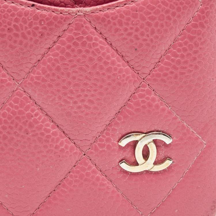 مملوكة مسبقًا Chanel Pink Quilted Caviar Classic iPhone 11 Pro Max Case
