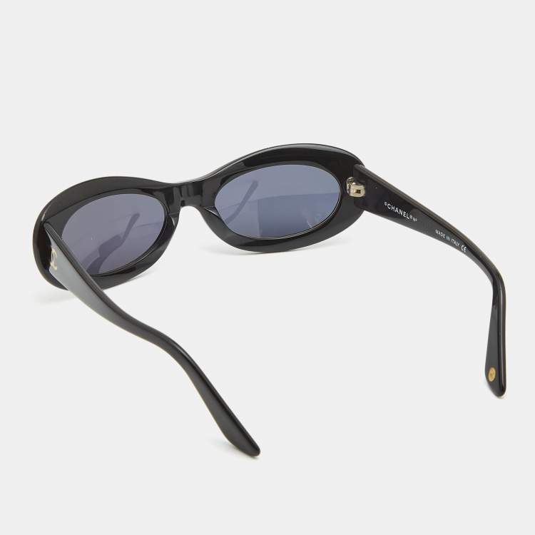 Chanel Black CC Oval Sunglasses Chanel