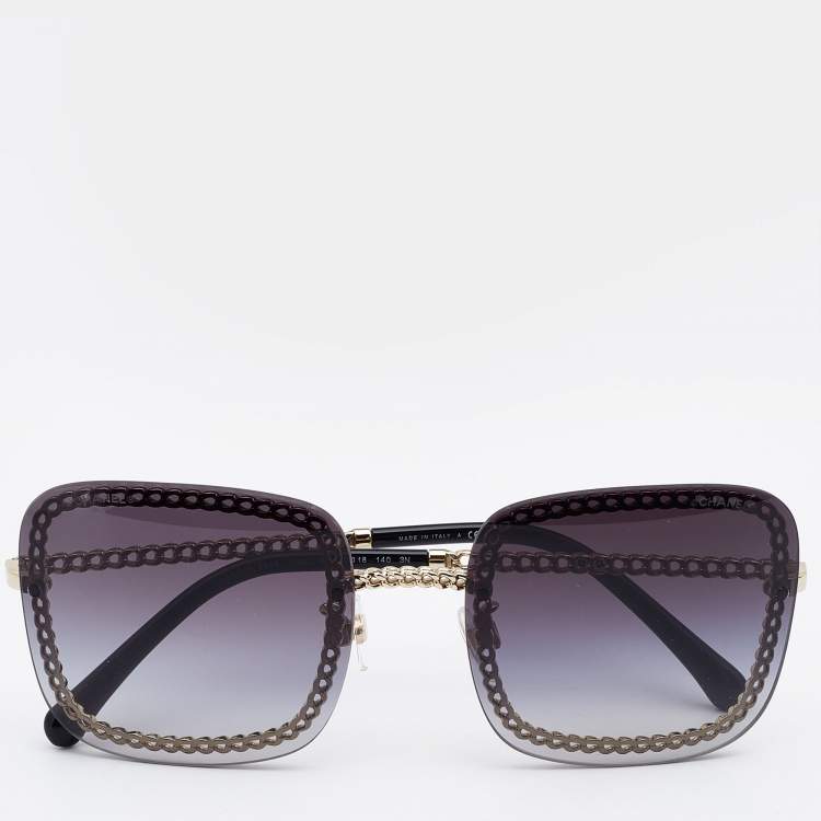 Chanel Gold Tone/ Grey Gradient 4244 Square Sunglasses Chanel | The Luxury  Closet