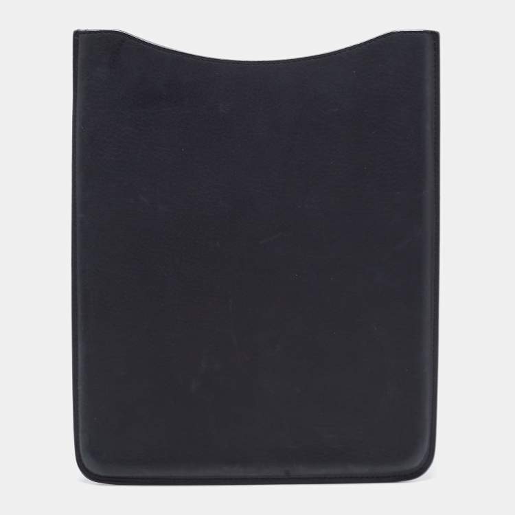 Pre Owned Chanel Black Leather Logo Ipad Mini Case