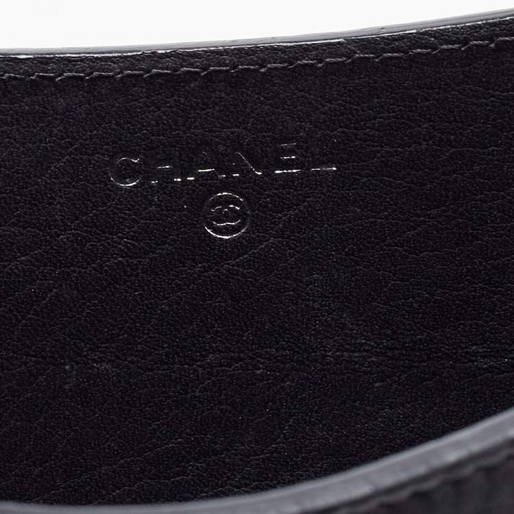 Pre Owned Chanel Black Leather Logo Ipad Mini Case
