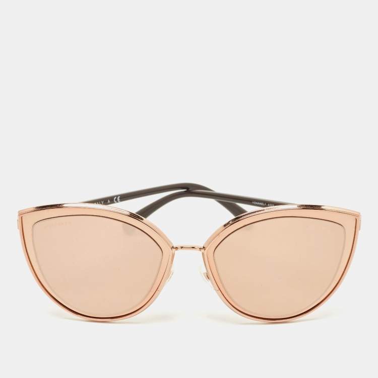 Chanel Rose Gold Tone/Pink Mirrored 4222 Cat-Eye Sunglasses Chanel | The  Luxury Closet
