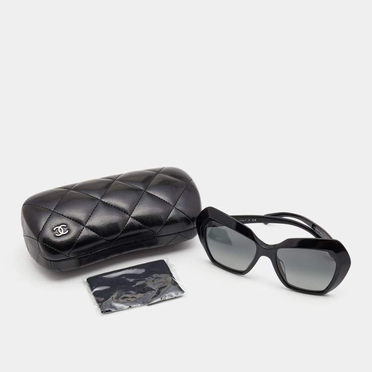 Pre Owned Chanel Black Spring Gradient Oversized Sunglasses