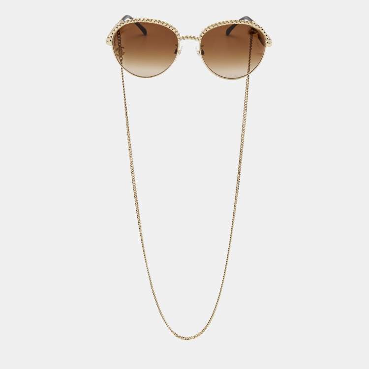 Chanel Gold Tone/Brown Gradient 4242 Pantos Sunglasses Chanel | The Luxury  Closet