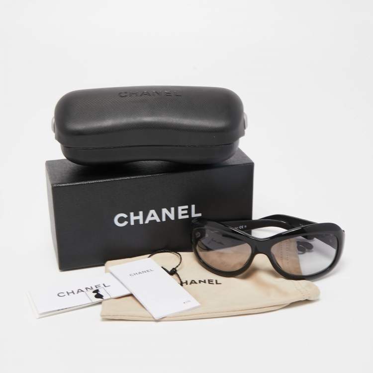 Pre Owned Chanel Black/Grey Gradient 5116-Q Quilted Leather CC Logo Sunglasses