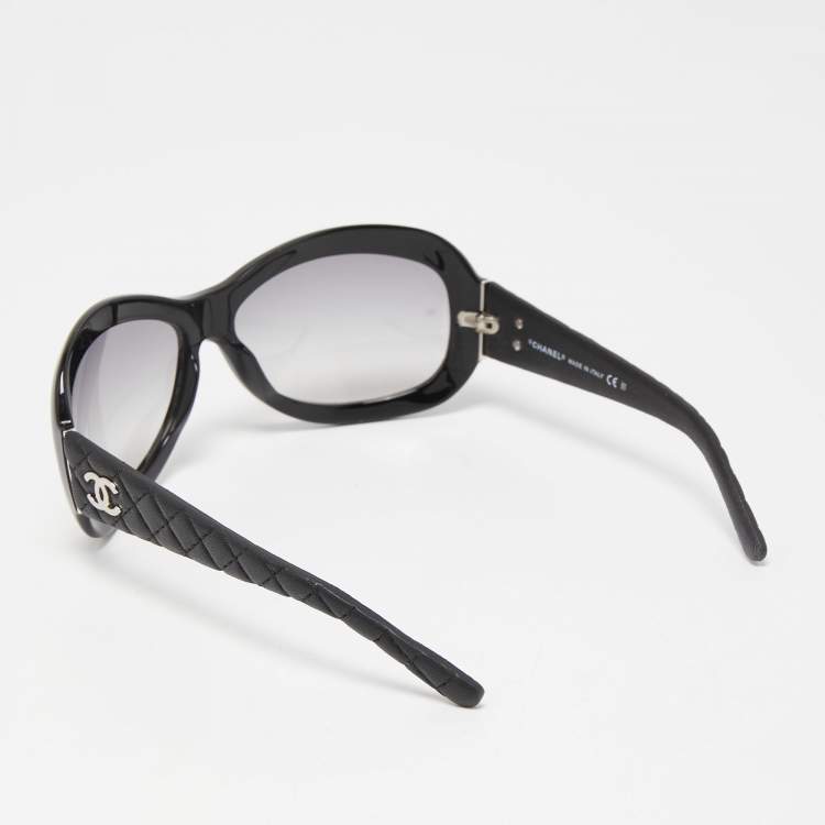 Pre Owned Chanel Black/Grey Gradient 5116-Q Quilted Leather CC Logo Sunglasses