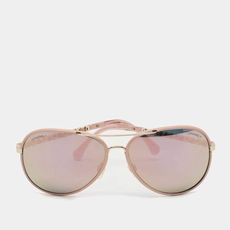 Chanel Aviator Mirrored Sunglasses - Gold Sunglasses, Accessories
