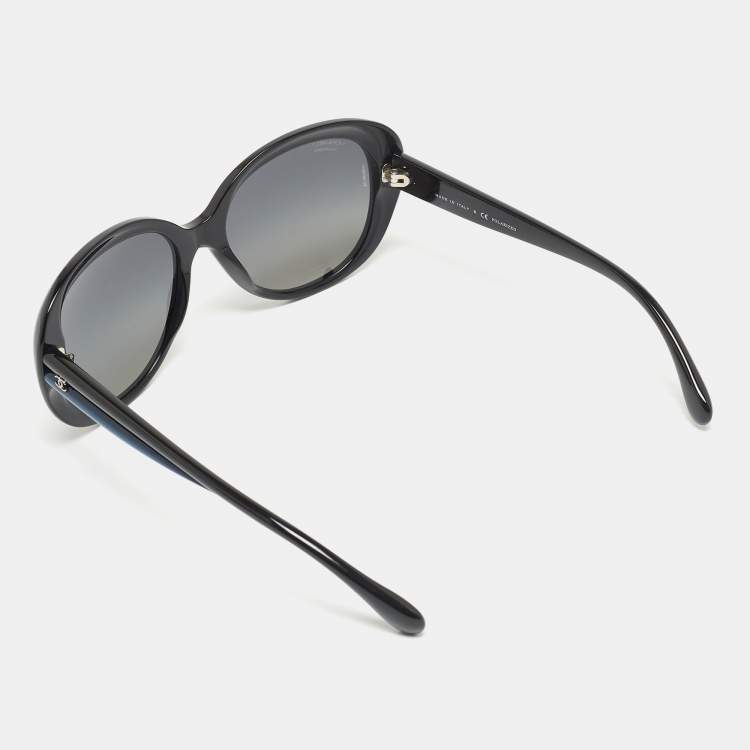 Pre Owned Chanel Black Gradient 5312 Oval Sunglasses