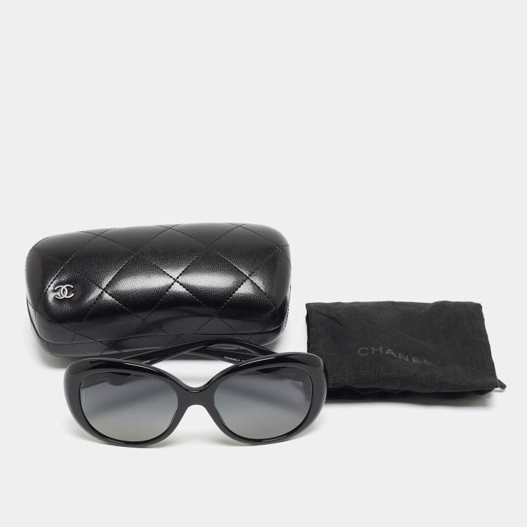 Pre Owned Chanel Black Gradient 5312 Oval Sunglasses