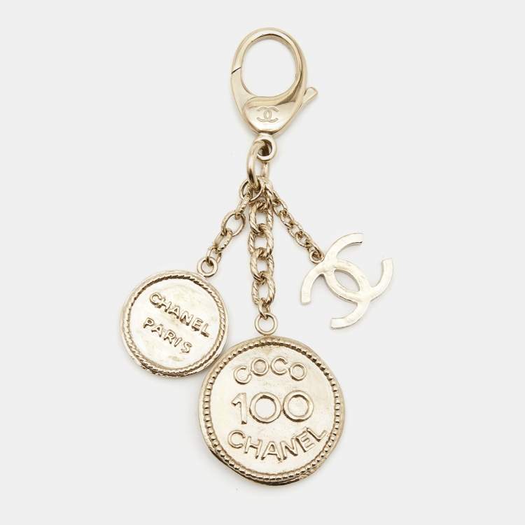Chanel CC Coco Gold Tone Key Chain Chanel