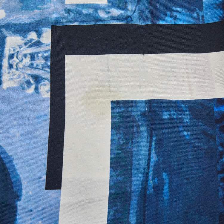 Pre Owned Chanel Multicolor Car Printed Silk Scarf