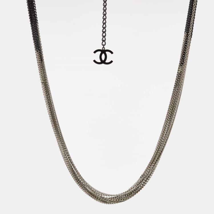 Pre Owned Chanel CC Two Tone Metal Chain Belt