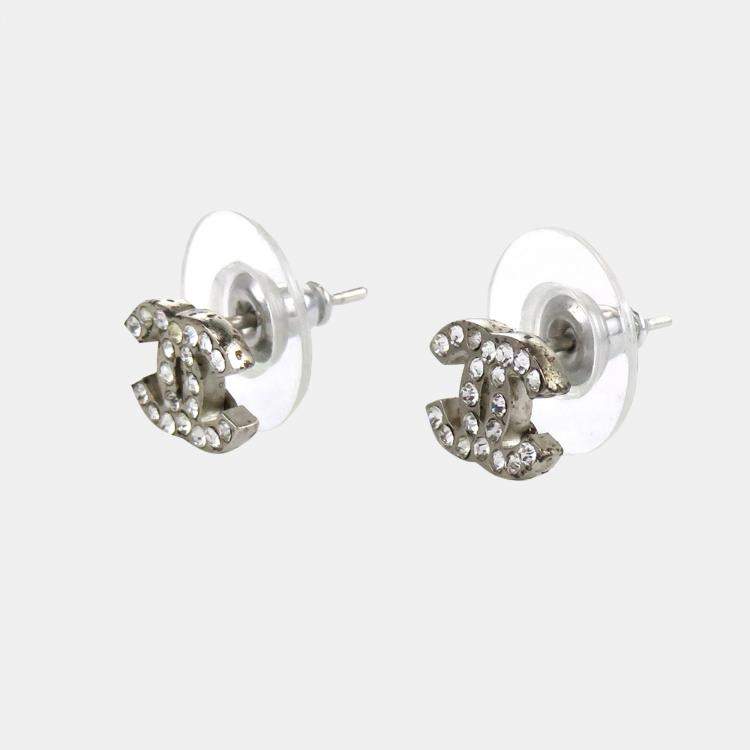 Chanel hot sale silver earings