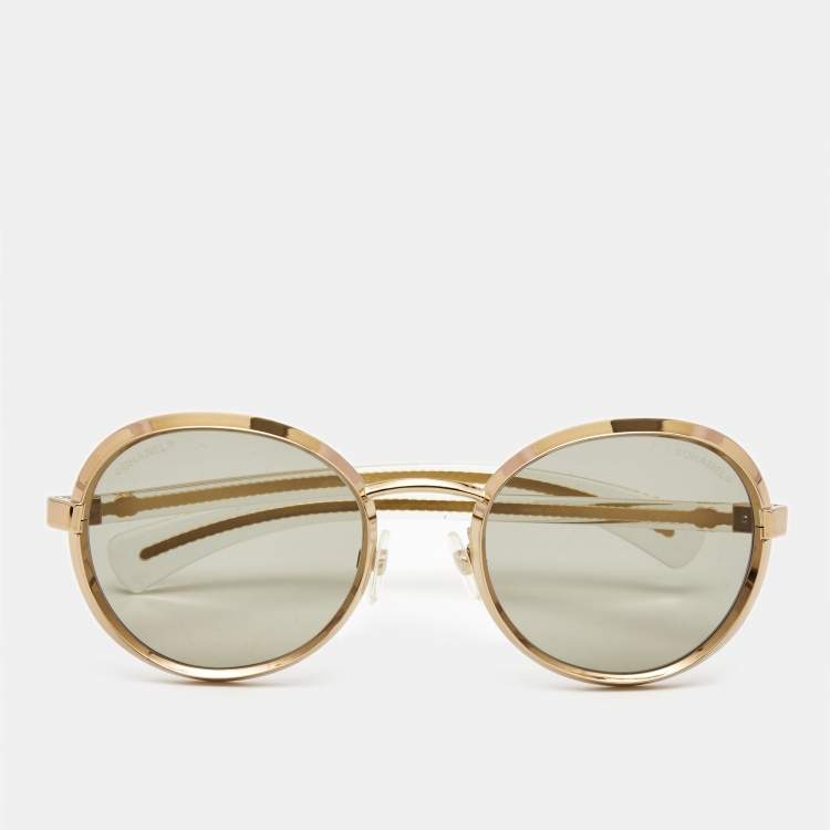 Chanel Gold 71263 Metal Frame Round Sunglasses Chanel