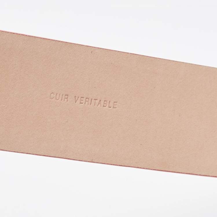 Pre Owned Chanel Orange Patent Leather CC Plaque Buckle Belt 75CM